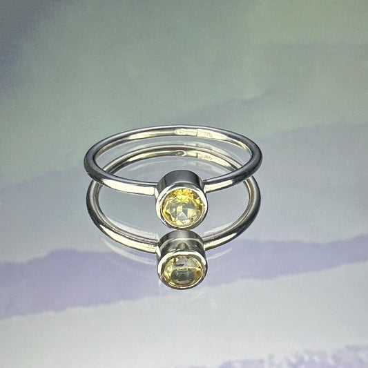 Sterling silver stacking ring with citrine