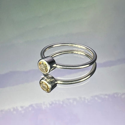 Sterling silver stacking ring with citrine