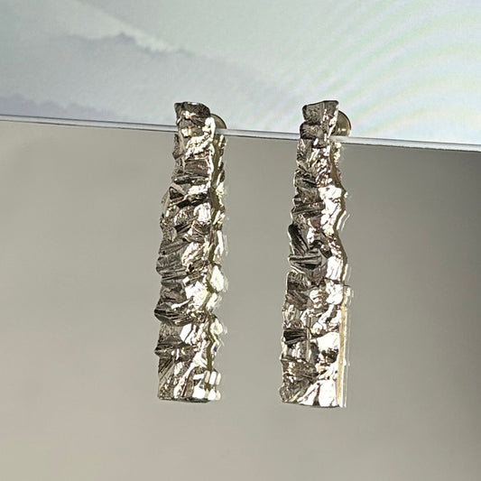 Sterling silver 'Mountains L1' earrings