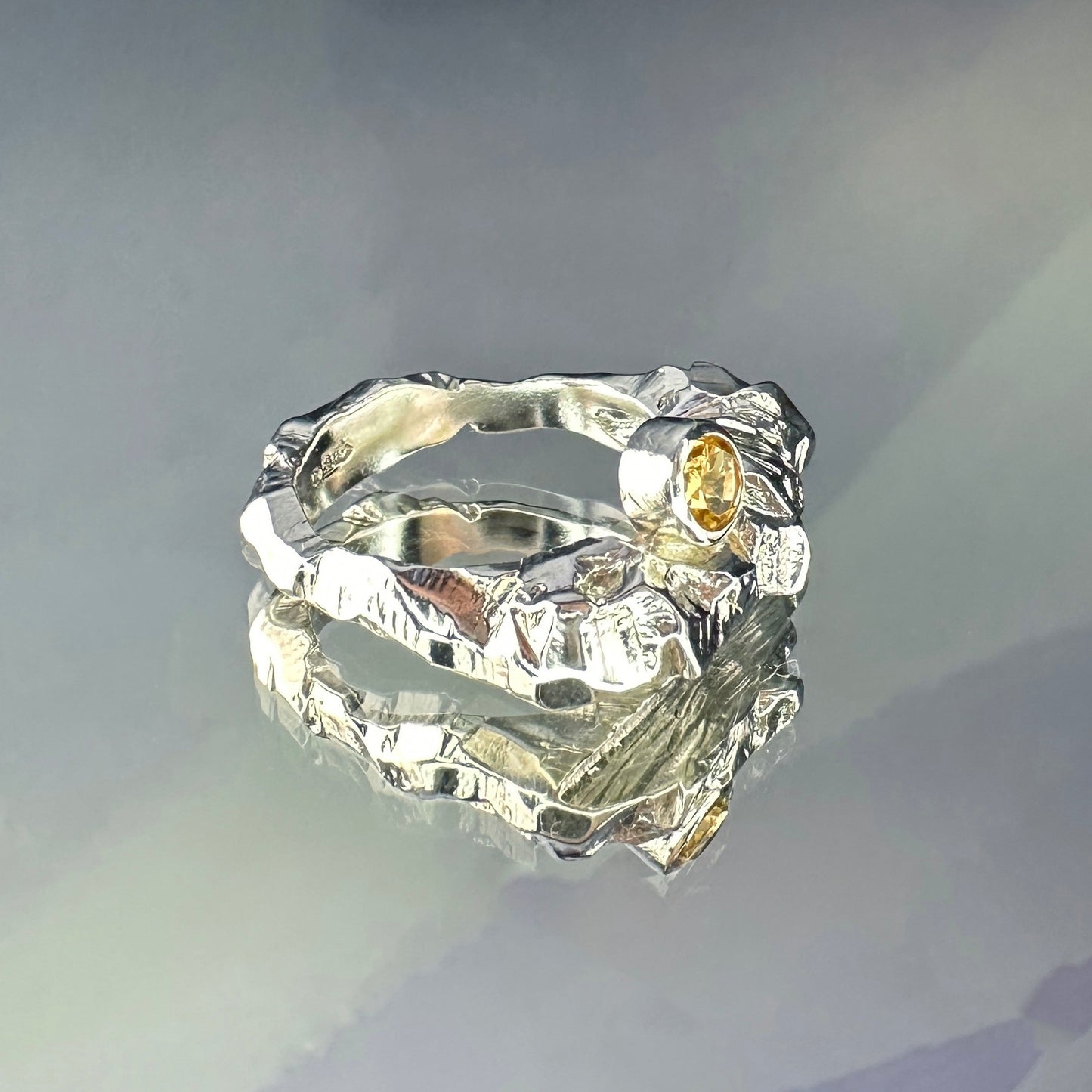 Sterling silver ring "Mountain Sunrise"