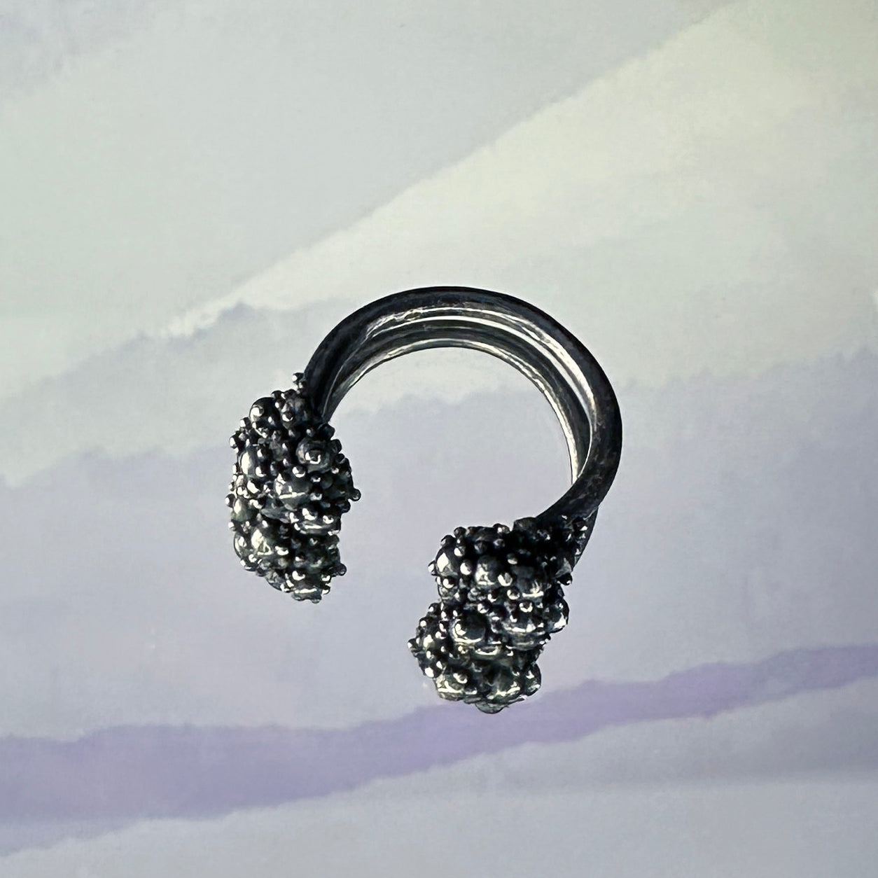 Sterling silver 'Champagne and Caviars in the night' ring