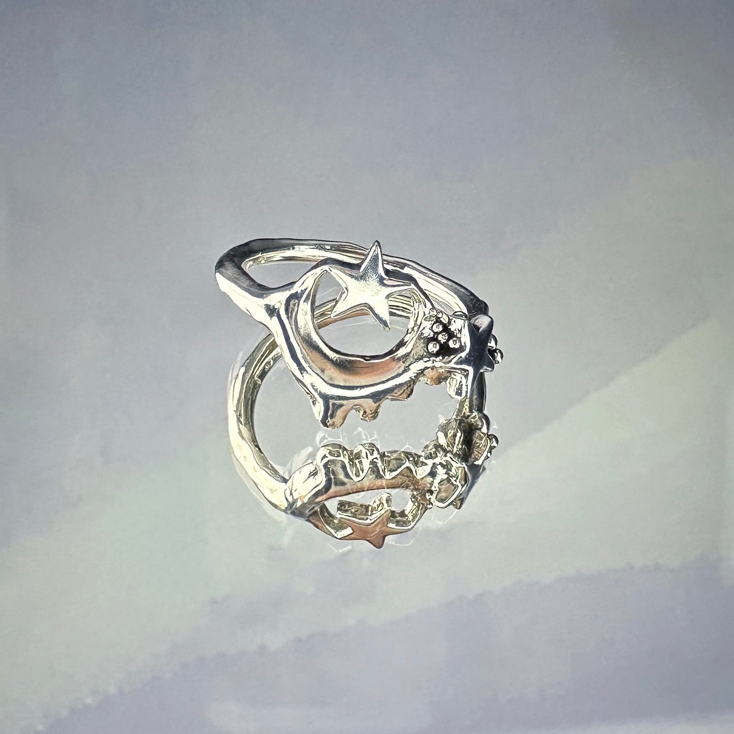 Sterling silver 'Starry night' ring