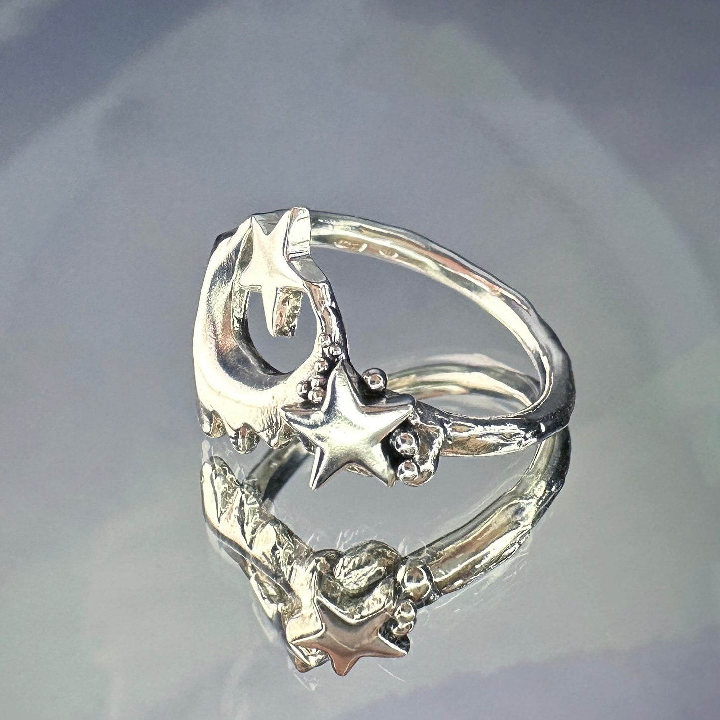 Sterling silver 'Starry night' ring