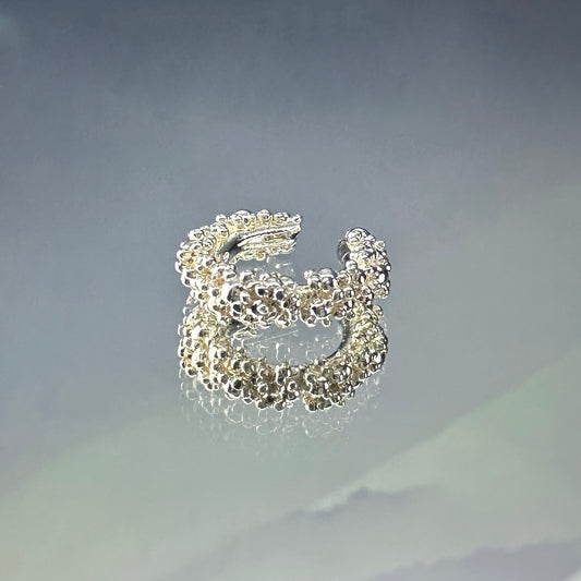 Sterling silver ear cuff 'Sparkling Dew S'