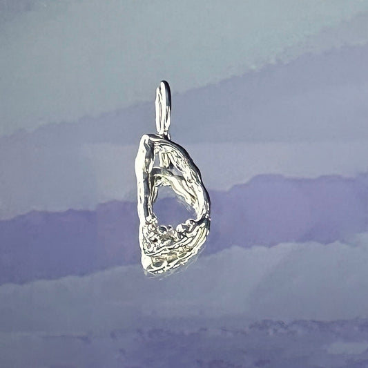 Sterling silver 'D' pendant