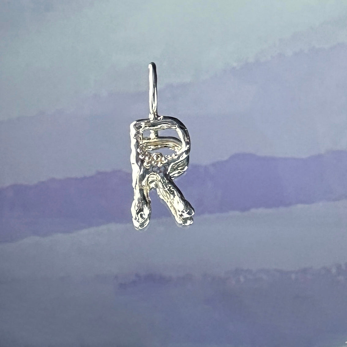 Sterling silver 'R' pendant