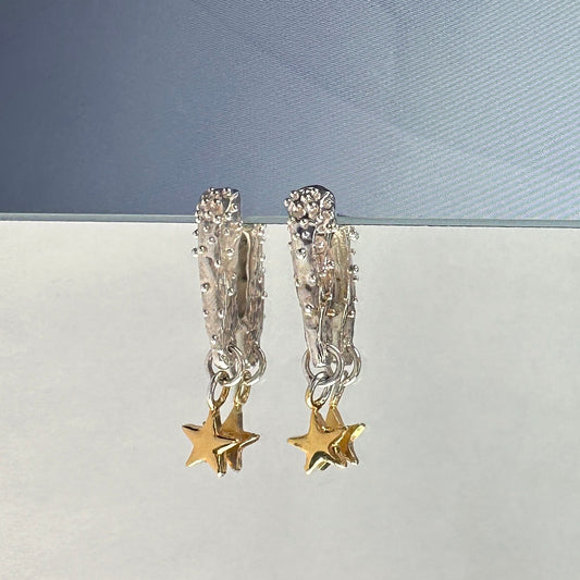 Sterling silver stud 'Starry night' earrings