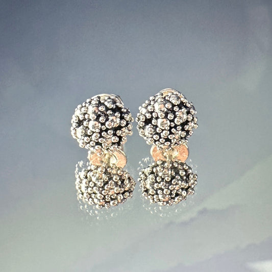 Sterling silver stud  'Sparkling dew S' earrings