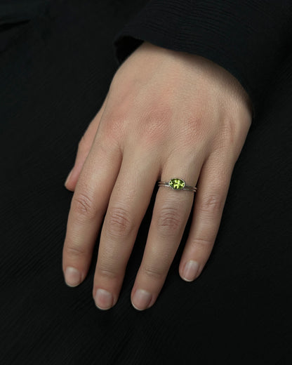 Sterling silver rings set with Peridot