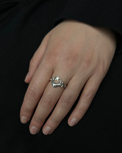 Sterling silver 'Starry night' ring